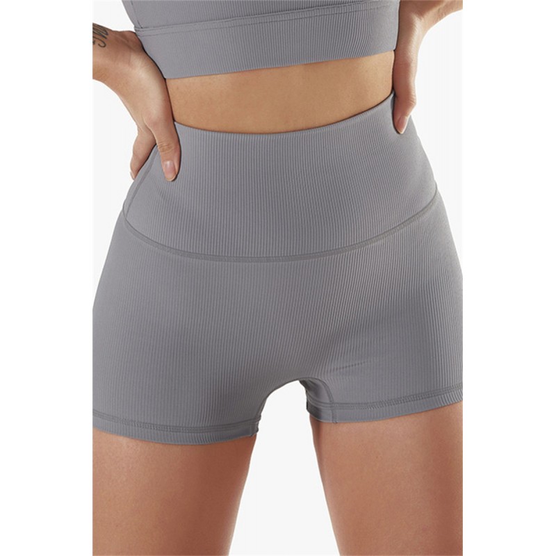 White Fashion Casual Sportswear Solid Patchwork Tight High Waist Shorts 