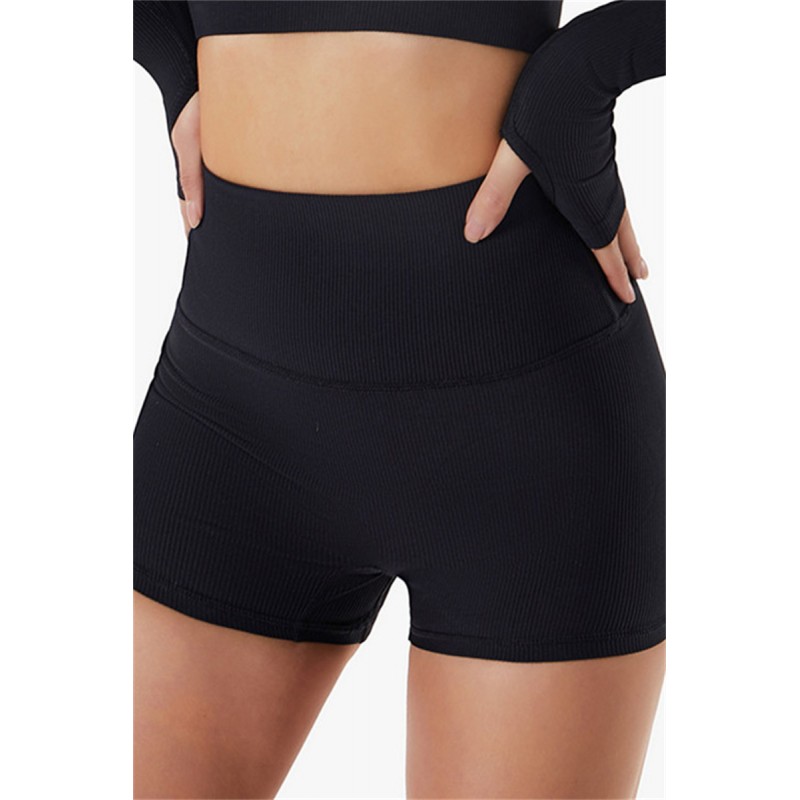 White Fashion Casual Sportswear Solid Patchwork Tight High Waist Shorts 