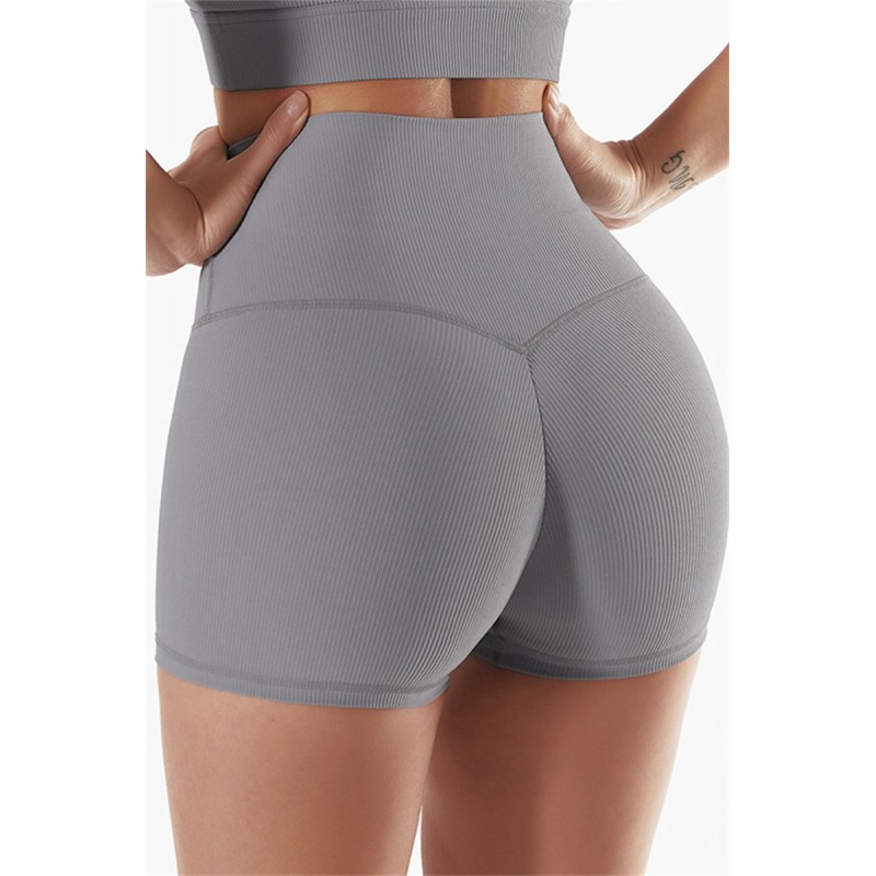 White Fashion Casual Sportswear Solid Patchwork Tight High Waist Shorts 