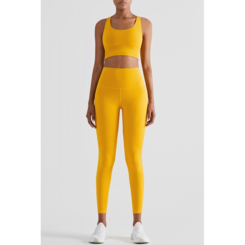 Orange Casual Sportswear Solid Basic High Waist Skinny Trousers 