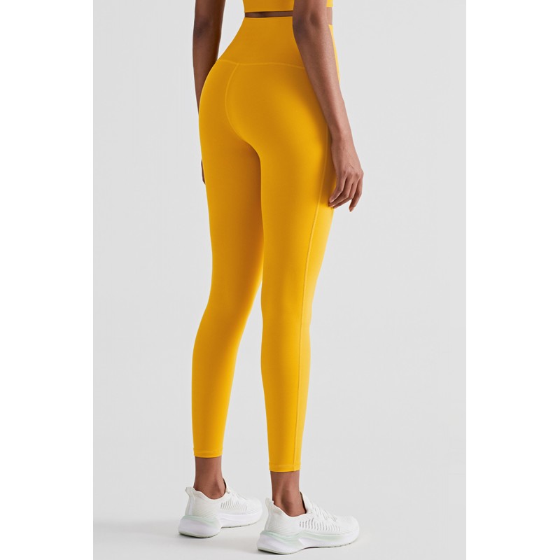 Orange Casual Sportswear Solid Basic High Waist Skinny Trousers 