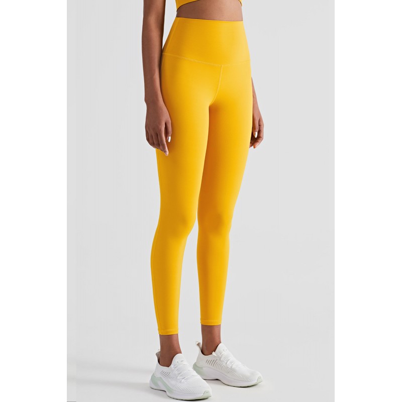 Orange Casual Sportswear Solid Basic High Waist Skinny Trousers 