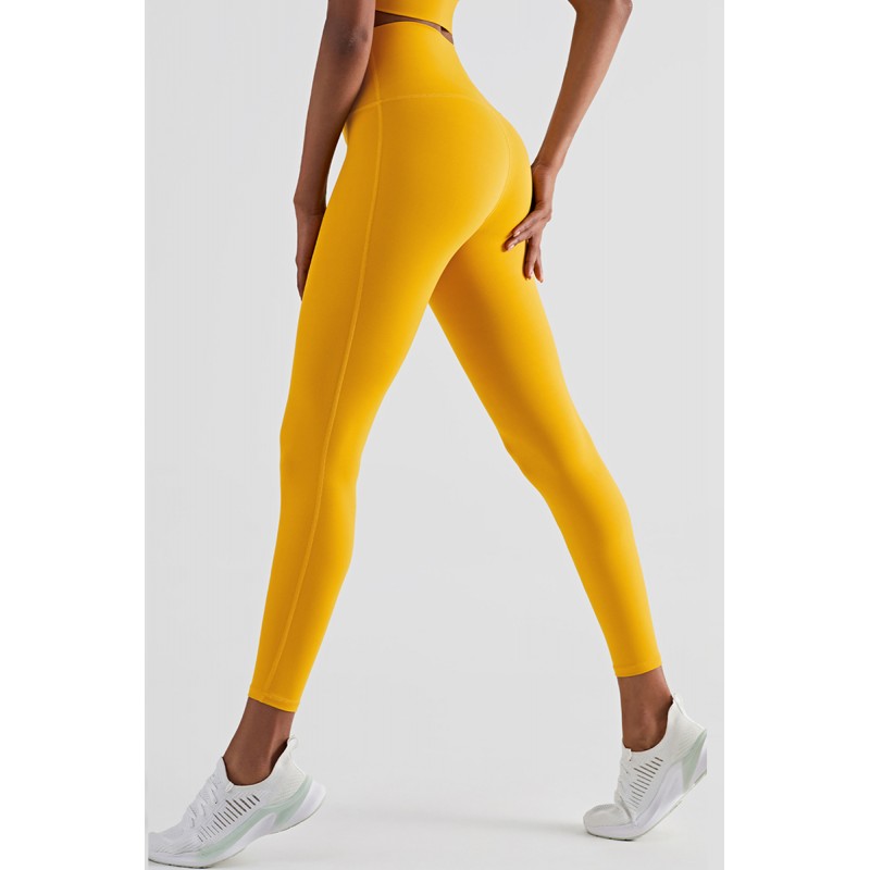 Orange Casual Sportswear Solid Basic High Waist Skinny Trousers 