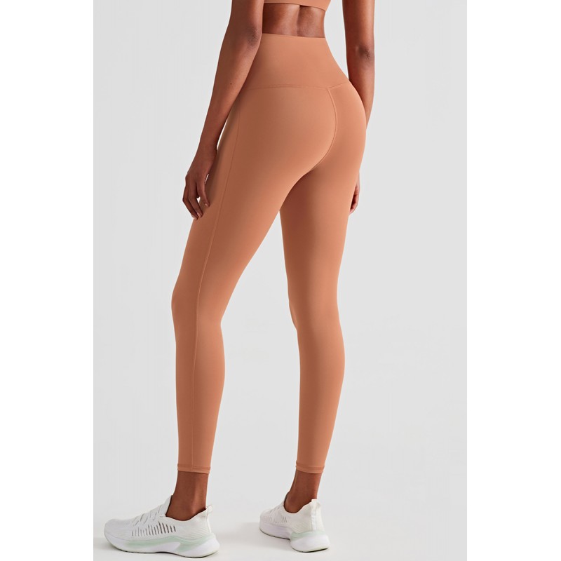 Orange Casual Sportswear Solid Basic High Waist Skinny Trousers 