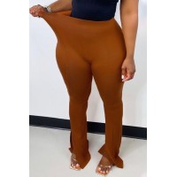 Orange Casual Sportswear Solid Split Joint Slit 