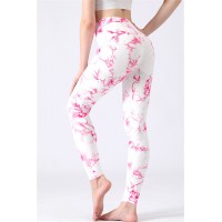 Red Casual Sportswear Print Basic Skinny High Waist Trousers 