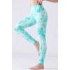 Green Casual Sportswear Print Basic Skinny High Waist Trousers 