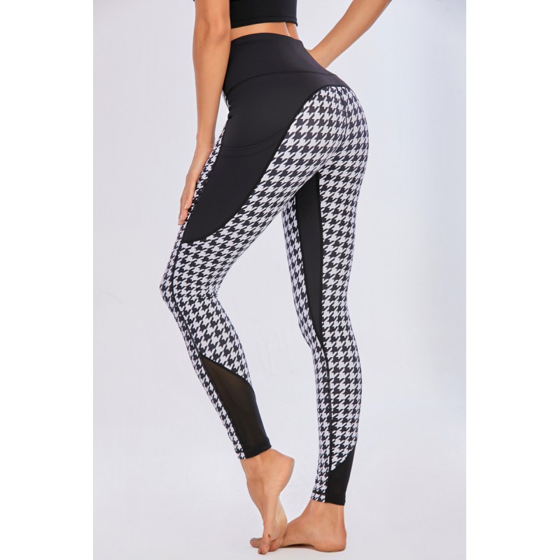 Black Fashion Casual Sportswear Print Patchwork High Waist Trousers 