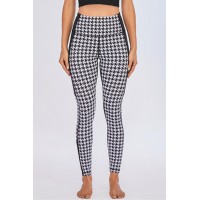 Black Fashion Casual Sportswear Print Patchwork High Waist Trousers 