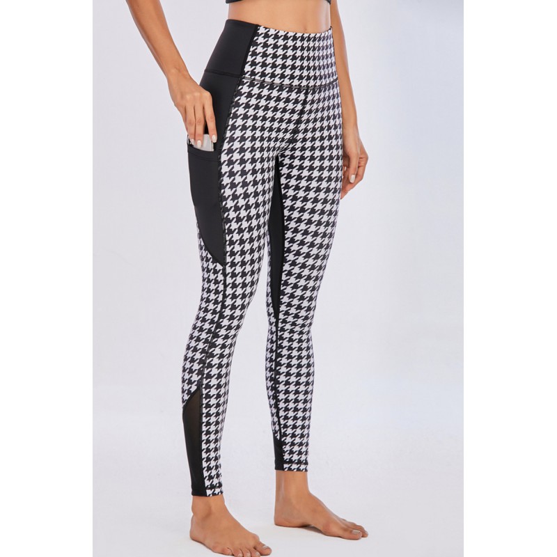 Black Fashion Casual Sportswear Print Patchwork High Waist Trousers 