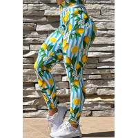 Yellow Blue Fashion Sportswear Print Patchwork 