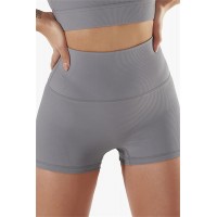 Grey Fashion Casual Sportswear Solid Patchwork Tight High Waist Shorts 