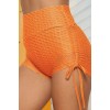 Tangerine Red Sexy Solid Split Joint Draw String Sports 