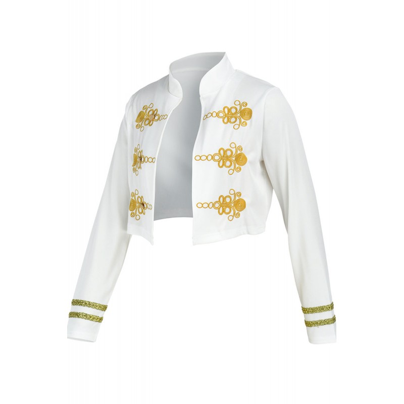 White Fashion Casual Patchwork Embroidered Cardigan Outerwear 